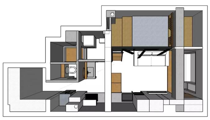 [侘寂风]-小夫妻爆改北京三环里45平loft，用钢筋水泥打造极致美宅